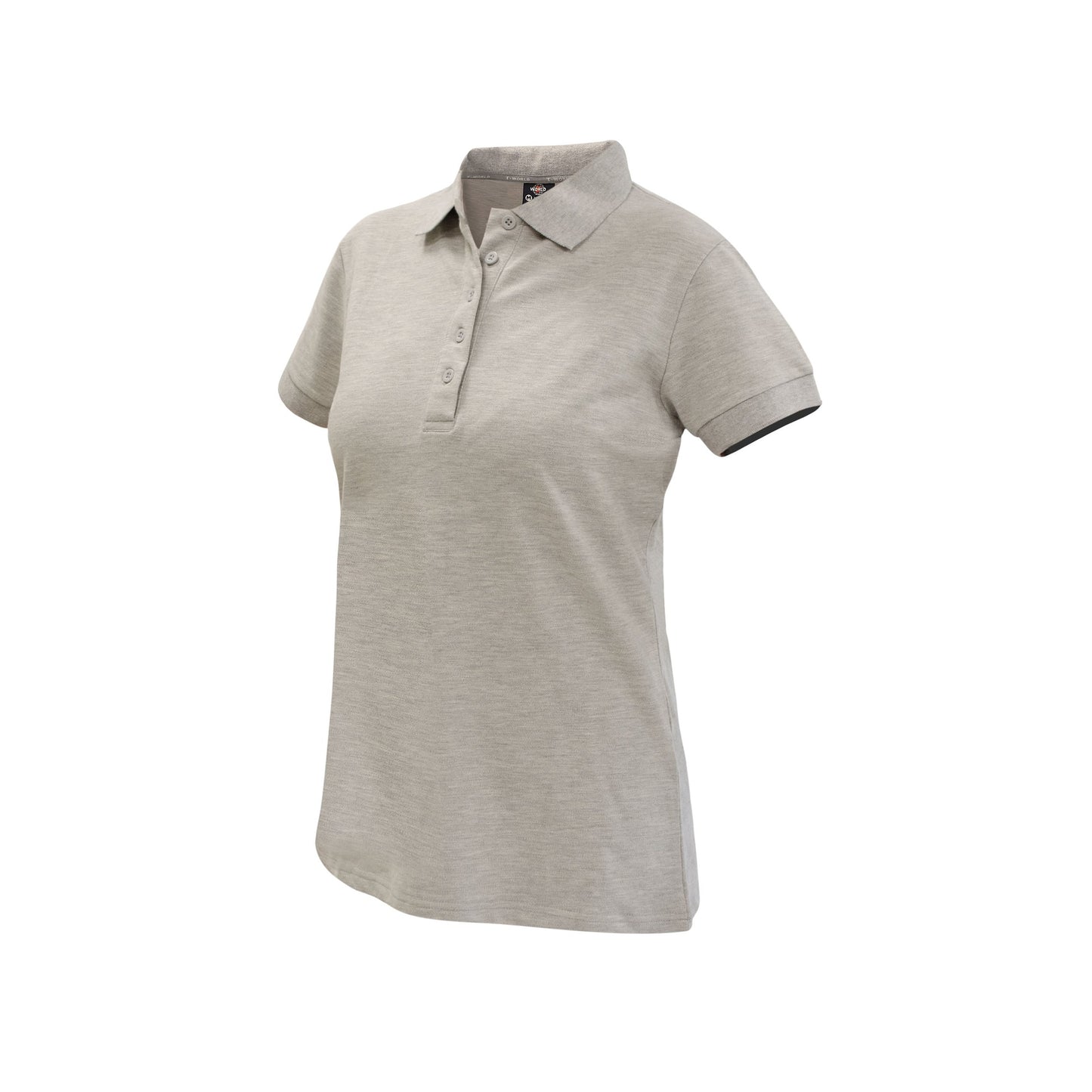 Polera Gris piqué Comfort Spandex de manga corta para mujer, diseño elegante y cómodo, ideal para entornos profesionales y casuales - TEAMGRAFF