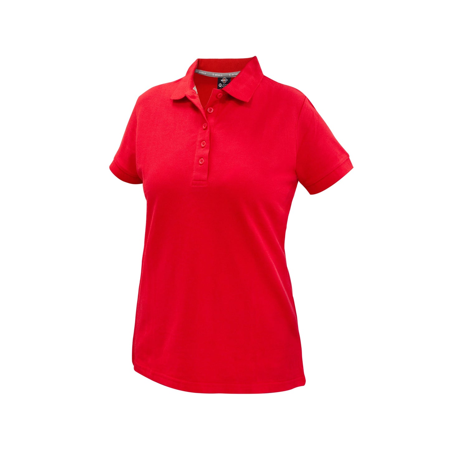 Polera Roja  piqué Comfort Spandex de manga corta para mujer, diseño elegante y cómodo, ideal para entornos profesionales y casuales - TEAMGRAFF