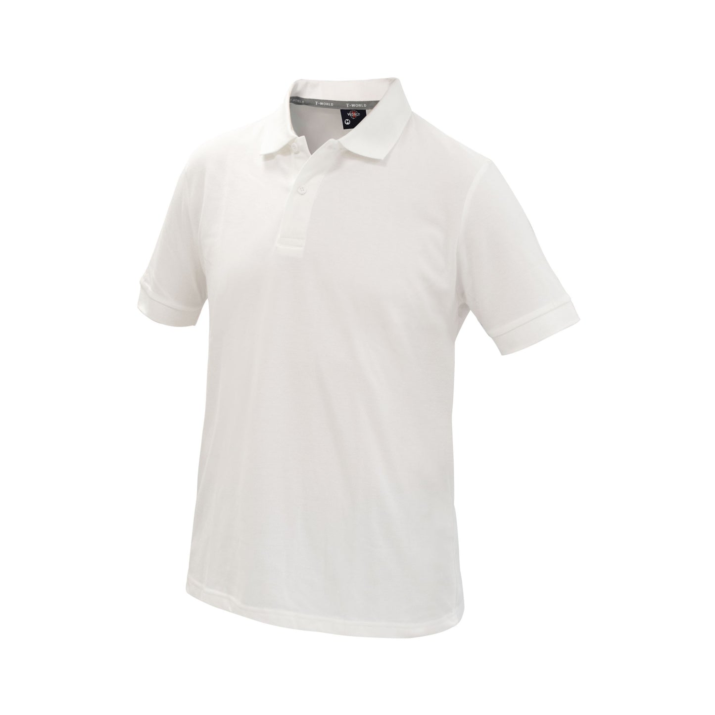 Polera blanco piqué Comfort Spandex de manga corta para hombre, estilo moderno y ajuste flexible, perfecta para el trabajo y actividades al aire libre - TEAMGRAFF