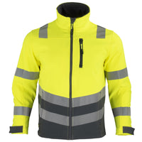 Chaqueta Softshell de alta visibilidad Clase 2 para hombre de TEAMGRAFF, seguridad mejorada para trabajo y actividades al aire libre