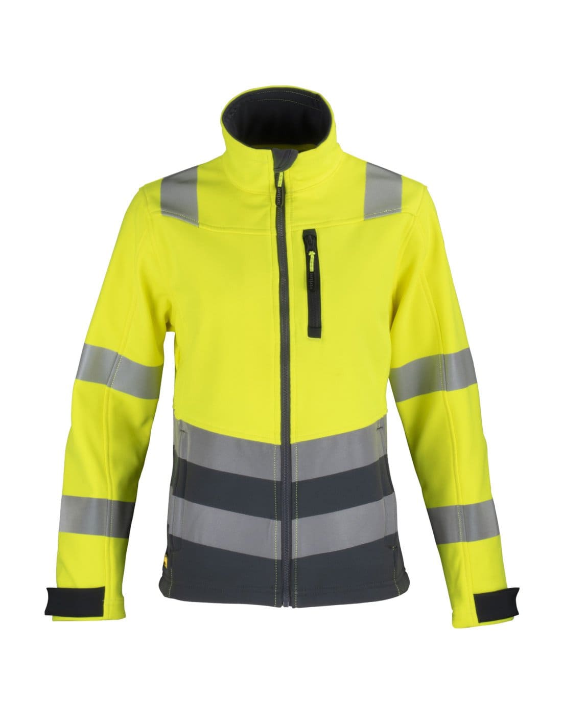 Chaqueta Softshell de alta visibilidad Clase 2 para mujer de TEAMGRAFF, combina seguridad y estilo para profesionales en entornos exigentes