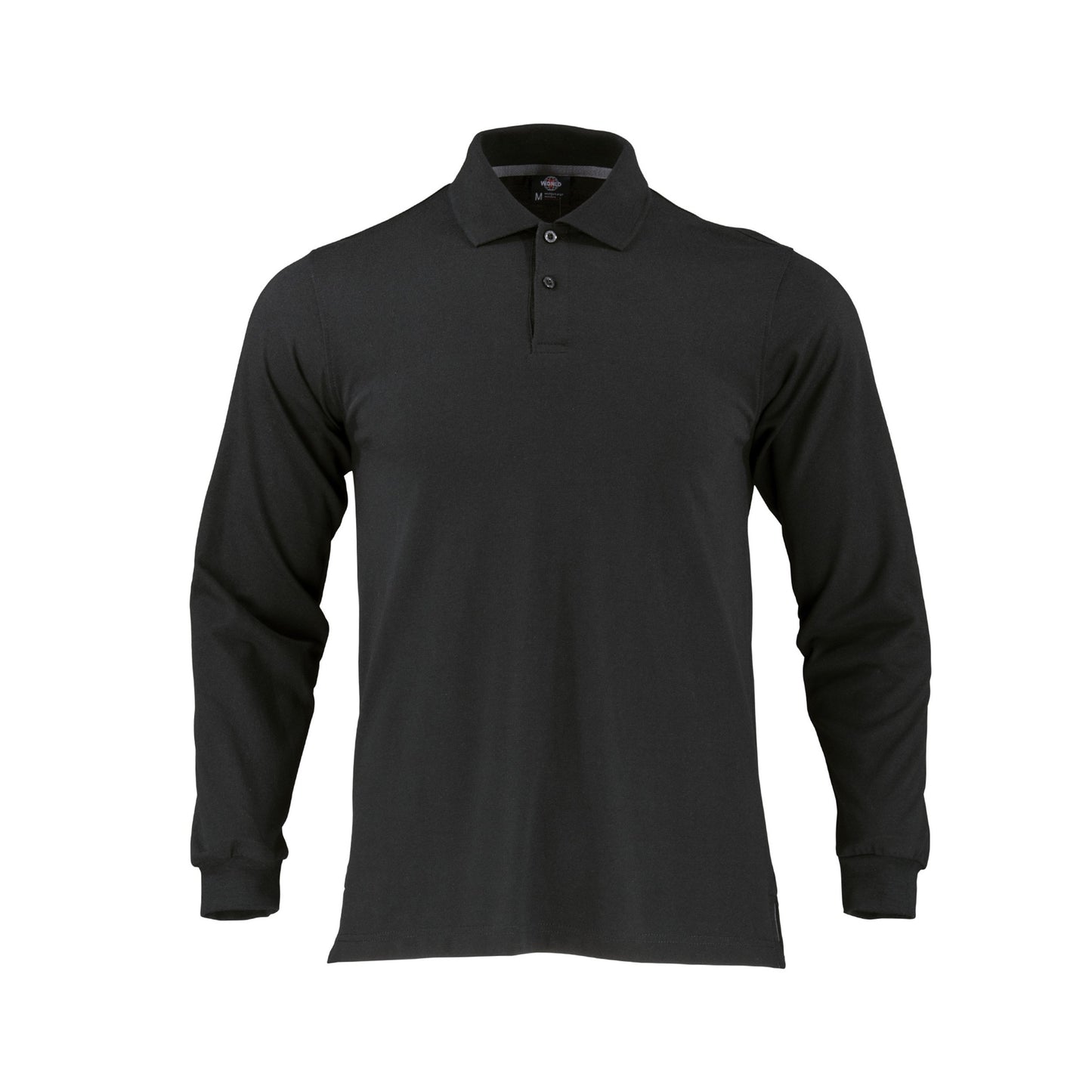 Polera Negra piqué de manga larga Modelo Dryfresh para hombre, transpirable y de secado rápido, perfecta para el trabajo y el ocio - TEAMGRAFF