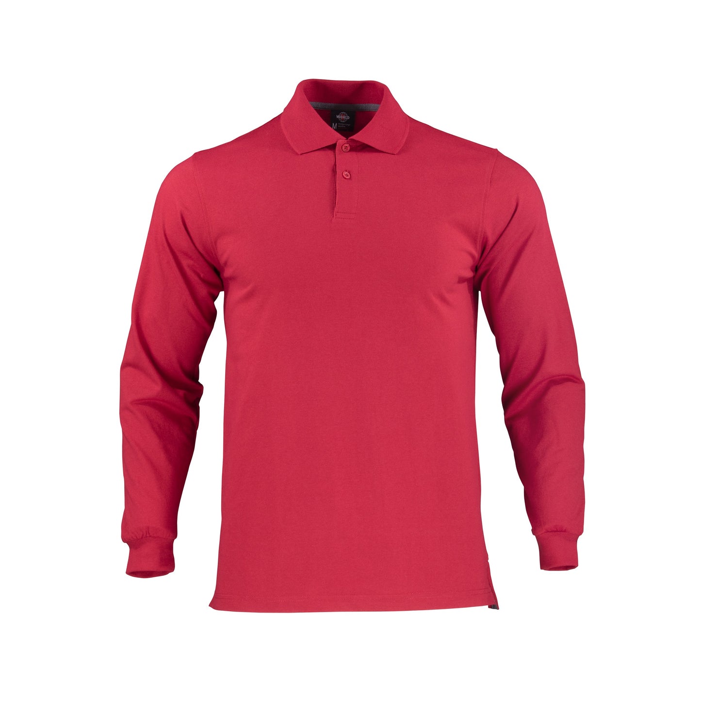 Polera Roja piqué de manga larga Modelo Dryfresh para hombre, transpirable y de secado rápido, perfecta para el trabajo y el ocio - TEAMGRAFF