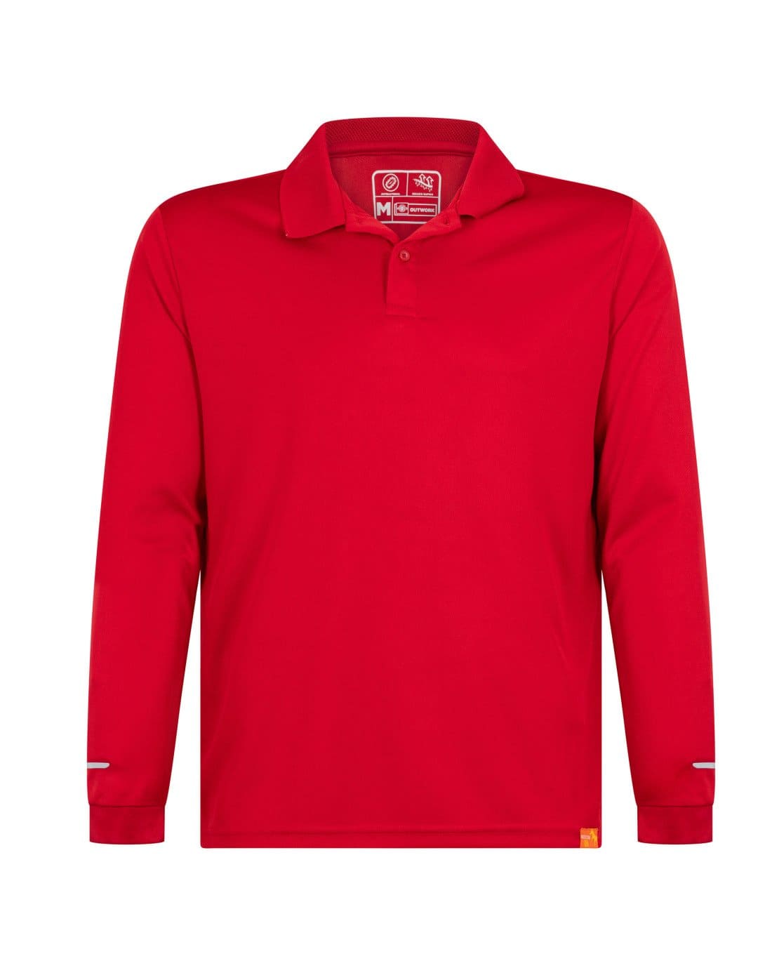 Polera roja Dry Fit Cuello Camisero Manga Larga Confort TEAMGRAFF