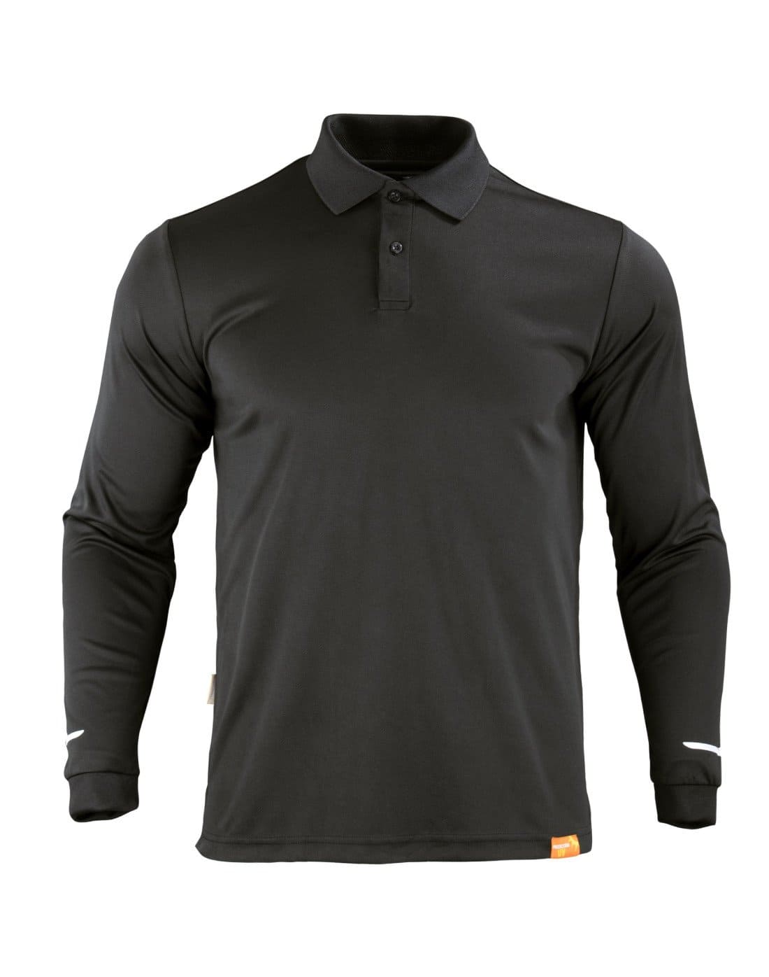 Polera negra Dry Fit Cuello Camisero Manga Larga Confort TEAMGRAFF