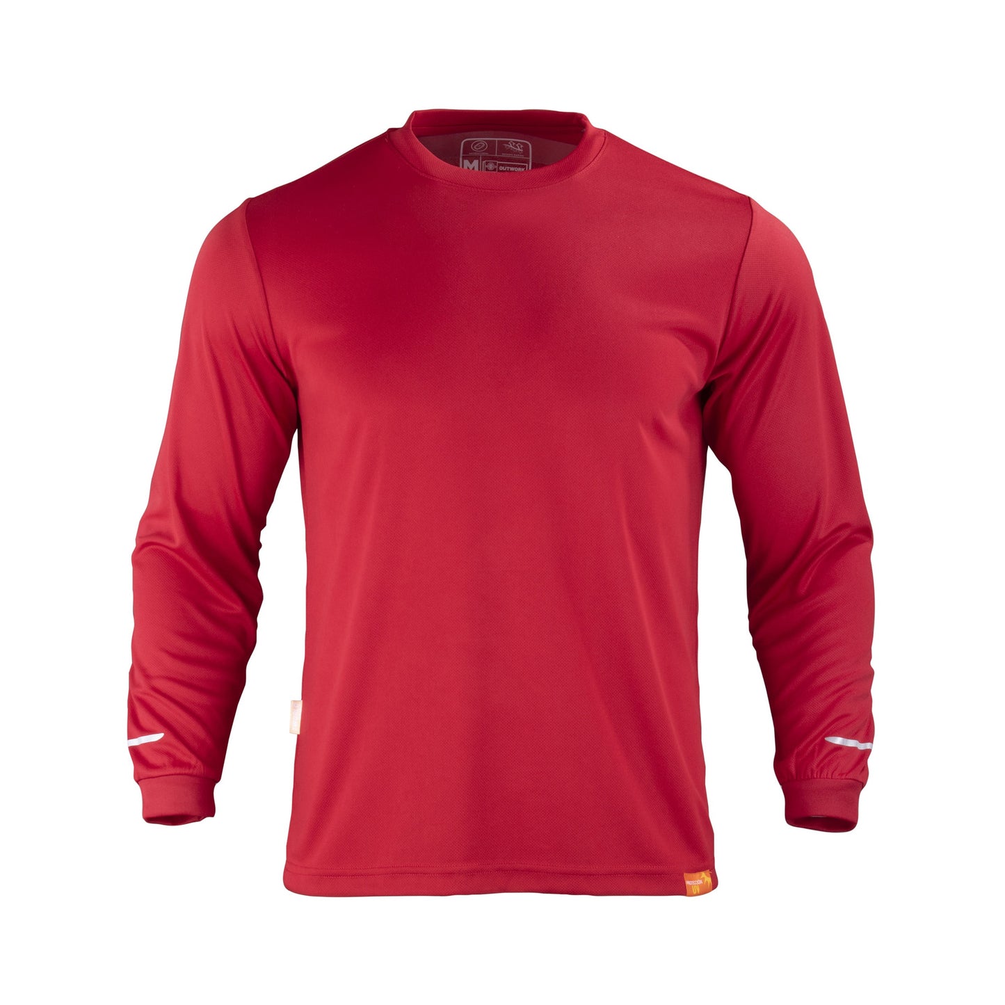 Polera roja Dryfit de manga larga para hombre, transpirable y resistente, adecuada para exigentes condiciones laborales - TEAMGRAFF"