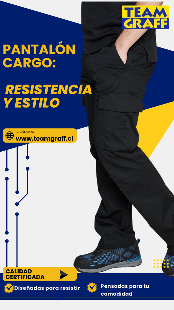 Pantalón cargo resistente para trabajo con logo Chile