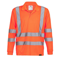 Polera Dry Fit de cuello camisero y manga larga con cinta reflectiva de TEAMGRAFF, alta visibilidad para seguridad en trabajo y deporte