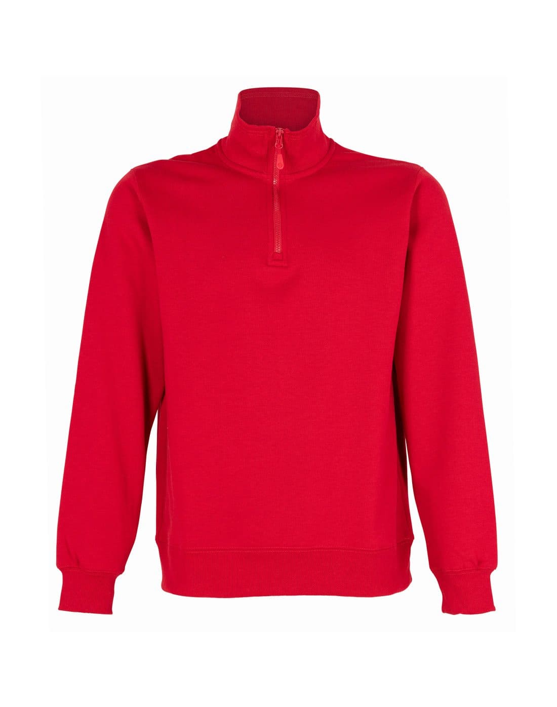 Polerón rojo medio cierre de TEAMGRAFF, confortable y estiloso, perfecto para uso diario y actividades deportivas